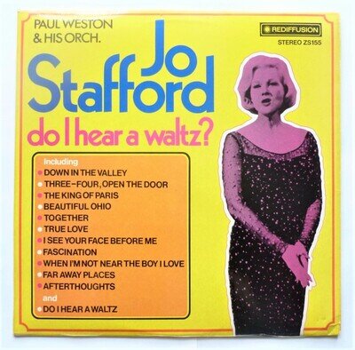 Jo Stafford Do I Hear A Waltz LP Rediffusion RIM01155 EX/VG 1973 sleeve has s...