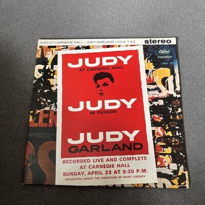 Judy Garland At Carnegie Hall Complete Live Vols 1 & 2 2xLP Mono Vinyl Record