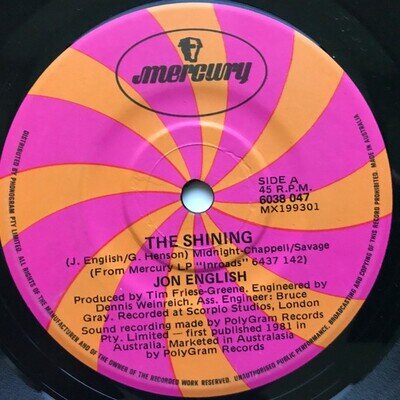 Jon English - The Shining / Josephine (Too Many Secrets) (7", Single)