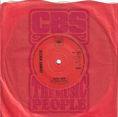 70s Blues Rock JOHNNY WINTER silver train 1973 UK 7" Vinyl 45 Mint