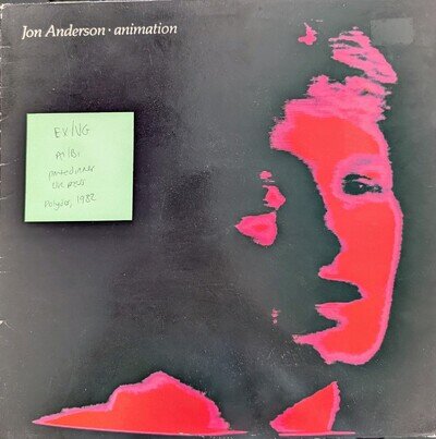 Jon Anderson Animation Vinyl Record EX/VG POLD5044 1982