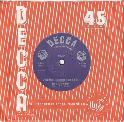 60s 80s Pop ROD STEWART good morning little schoolgirl 1982 UK 7" Vinyl 45 Mint