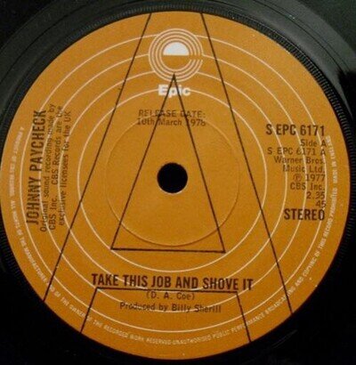 Johnny Paycheck - Take This Job And Shove It (7", Single, Promo) (Near Mint (NM