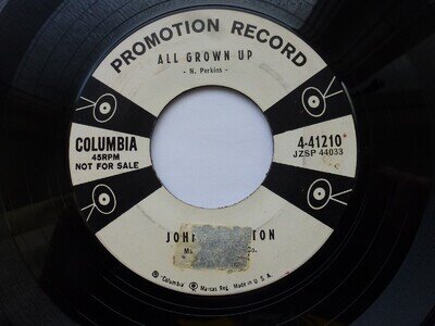 JOHNNY HORTON 45 'ALL GROWN UP' USA COLUMBIA KILLER 1958 ROCKABILLY VG+