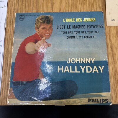 Johnny Hallyday - French Issue 7'' Vinyl E.P. - Ľiodle Des Jeunes Original Issue