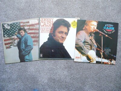 Johnny Cash 3 x LP Job Lot Ragged Old Flag + One Piece + I Walk The Line