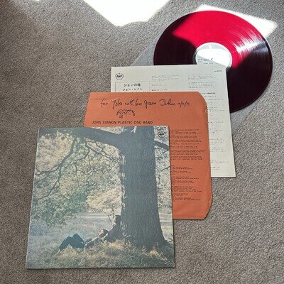 John Lennon / Plastic Ono Band Vinyl Record FIRST JAPANESE Press RED 1971 Rare