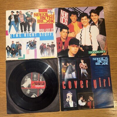 New Kids On The Block NKOTB 7" Vinyl Single Bundle x4 1989-1990 Pop UK CBS