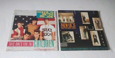 New kids on the block 7" vinyl singles X2poster 1989 This one's for the children