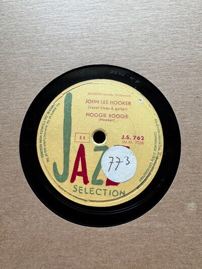 78Rpm, Blues, John Lee Hooker 'Hoogie Boogie / Whistlin & Moanin' French Jazz Se
