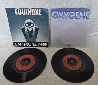 Jean Michel Jarre bundle Oxygene & Equinoxe UK polydore etched centre x2 singles