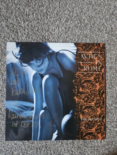 When in Rome the Promise 7" Single Signed First Release Rare 1987