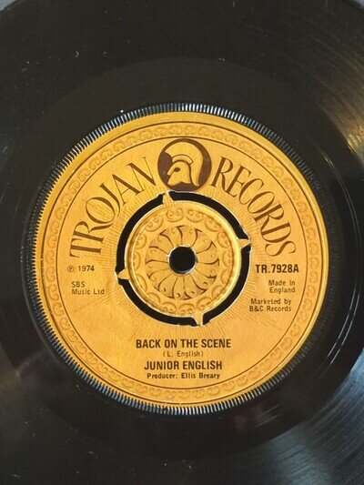 Junior English - Back On The Scene / News Boy - Vinyl 7" Single, 1974, 1st Press