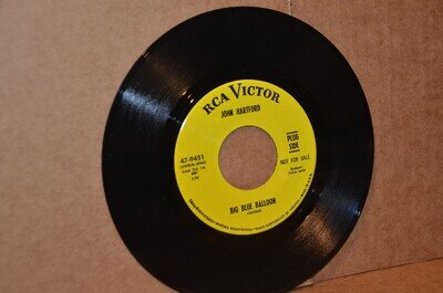 JOHN HARTFORD: BIG BLUE BALOON; 1967 RCA 9451 MINT- FOLK PROMO 45 RPM