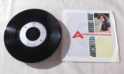 John Cougar Mellencamp - Authority Song 7" Vinyl Single Record on Riva JCM 2