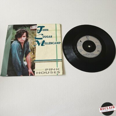 john cougar mellencamp - pink houses 7" vinyl record VG