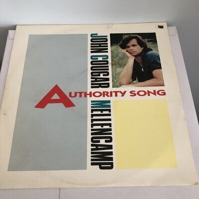 JOHN COUGAR MELLENCAMP AUTHORITY SONG 12" + 2 VINYL JCM 212 1983 EX.