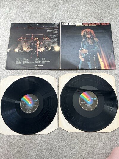 Neil Diamond - Hot August Night -1972 UK Original DOUBLE LP-Rainbow Labels - VG+