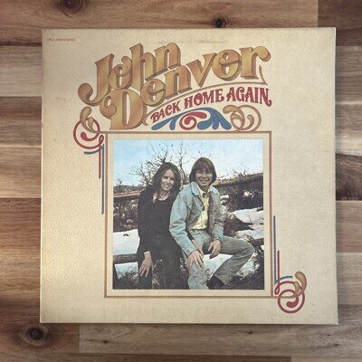 John Denver - Back Home Again. UK LP TEXTURED gatefold cover & lyric sheet