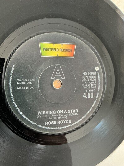 Rose Royce. Wishing on a star. 7” vinyl. 1977. Whitfield records