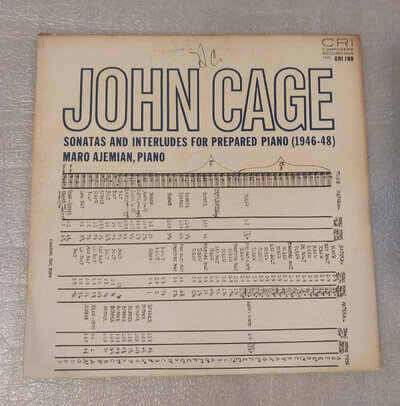 JOHN CAGE Sonatas & Interludes For Prepared Piano LP 1946-48. Classical