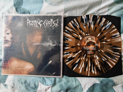 ROTTING CHRIST SANCTUS DIAVOLOS 12"BEER WITH BLACK WHITE SPLATTER VINYL LP NEW