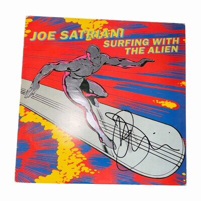 Signed Joe Satriani Surfing with The Alien Vinyl LP