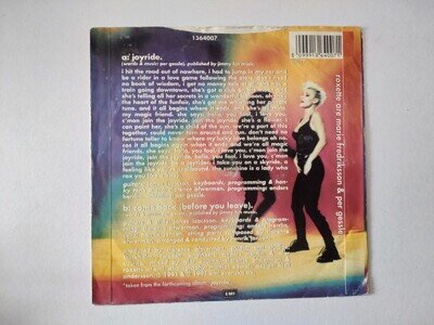 Roxette 7-inch vinyl single Joyride 7" vinyl record VG 45 rpm VG+