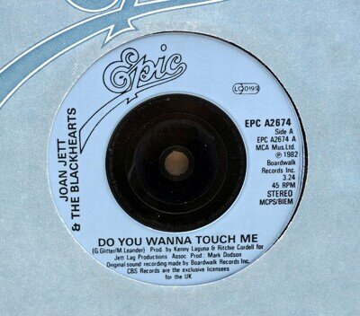 JOAN JETT Do You Wanna Touch Me 7" Epic EPC A2674 UK 1982 Vinyl EX