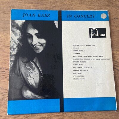 Joan Baez In Concert LP Vinyl TFL 6033