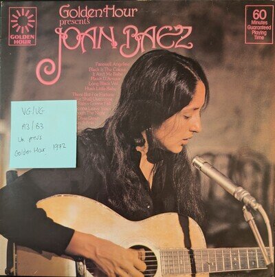 Joan Baez ‎Golden Hour Presents Vinyl Record VG/VG GH843 1976