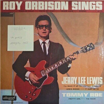 Roy Orbison Sings (Jerry Lee Lewis & Tommy Roe) Vinyl Record VG/VG+ ALL 778 1965