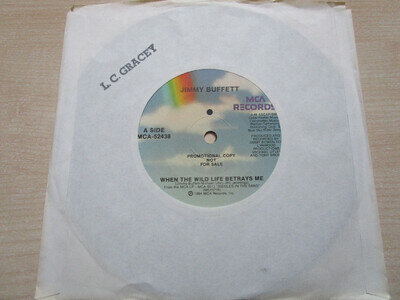 Jimmy Buffett When The Wild Life Betrays Me 7" Vinyl Record Canada pressingPromo