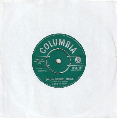 Jimmie Rodgers - English Country Garden (Columbia 1961) 7" Single