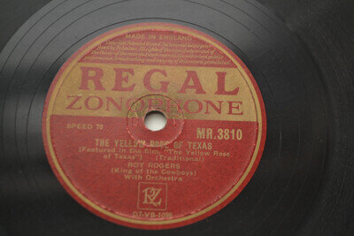 Roy Rogers 10" 78 Yellow Rose of Texas / Down the Old... Regal MR3810 - #PH