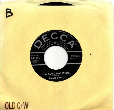 Jimmie Davis:How long has it been/Dear son:US Decca