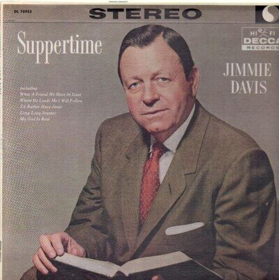 Jimmie Davis Suppertime Decca Vinyl LP Near Mint