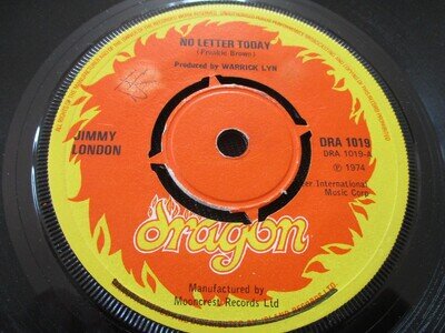 JIMMY LONDON "NO LETTER TODAY" 1974 UK DRAGON REGGAE PLAYS EXC-