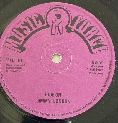 Jimmy London - In My Heart / Ride On, 12", (Vinyl) reggae Phil Pratt production
