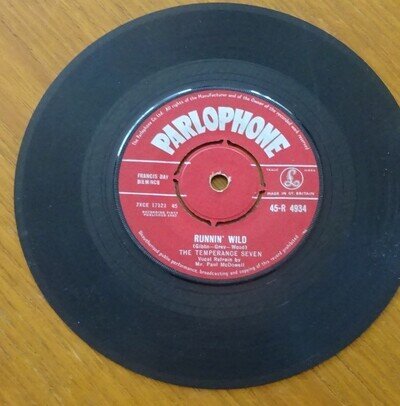 THE TEMPERANCE SEVEN--RUNNING WILD--THE MOOCH--PARLOPHONE--1962-7" VINYL 45-V/G+