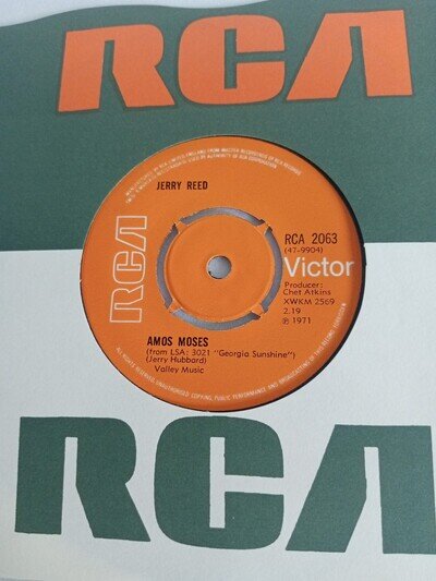 Jerry Reed - Amos Moses (RCA 2063) EX Vinyl Record 7"