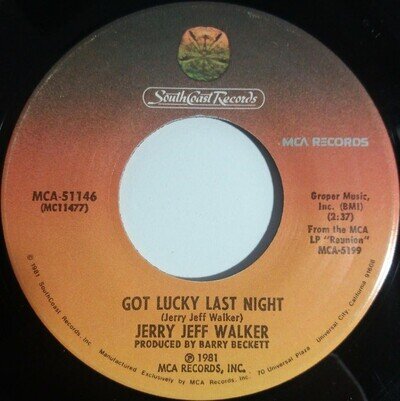 Jerry Jeff Walker - Got Lucky Last Night (7") (Near Mint (NM or M-)) - 279146187