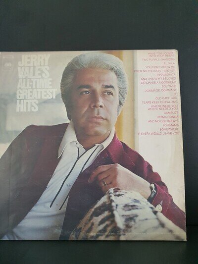 Jerry Vale's All-Time Greatest Hits LP Double Vinyl Gatefold