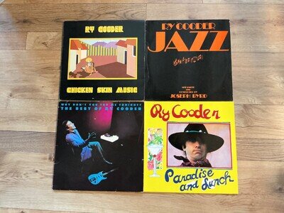 4 X Ry Cooder Vinyl Albums.Chicken Skin Music.Jazz.Paradise & Lunch.The Best Of.