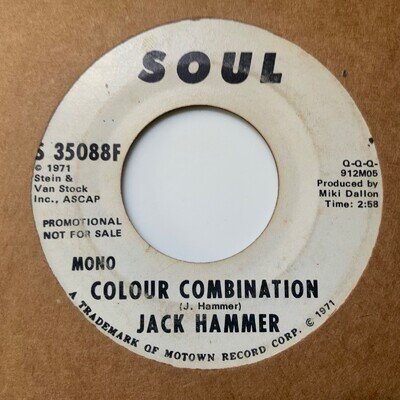JACK HAMMER -COLOUR COMBINATION. MONO AND STEREO VERSIONS. SOUL 35088.