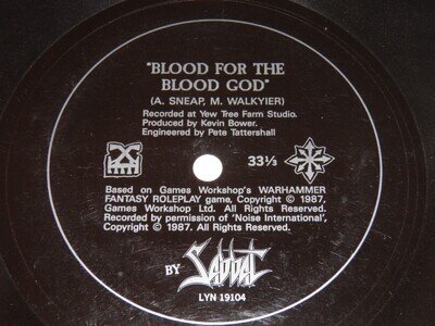 Sabbat-Blood For The Blood God 7" Flexi-Disc Single Sided Promo 1987 EXCELLENT