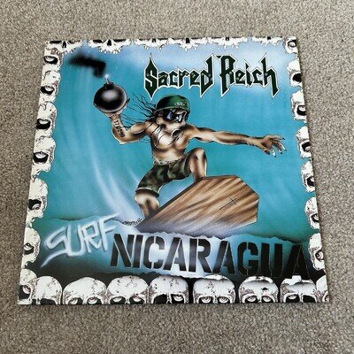 Sacred Reich – Surf Nicaragua 12" EP Vinyl Record FIRST EUROPEAN Pressing 1988