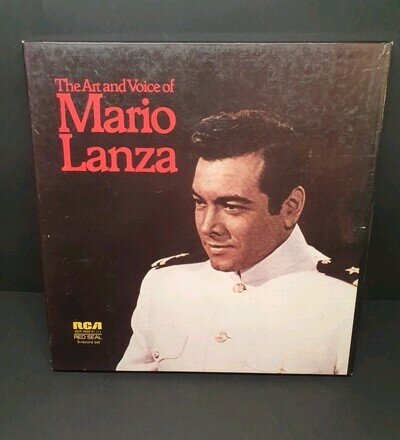 The Art and Voice of Mario Lanza 12" Vintage Vinyl LP Records x3 in Original Box