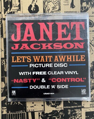 Janet Jackson - Let's Wait Awhile, Nasty, Control - 2 x 7" Picture Disc pack EX