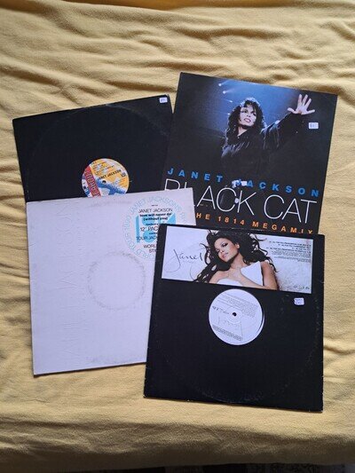 Janet Jackson - 4 x 12" Singles, Job Lot, Promo, Sticker, Limited Edition